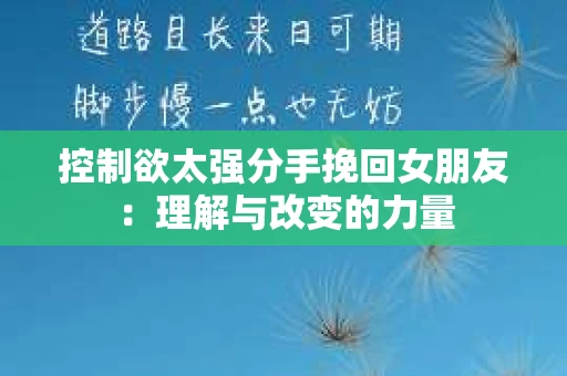 控制欲太强分手挽回女朋友：理解与改变的力量