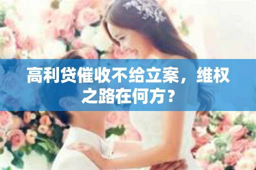 高利贷催收不给立案，维权之路在何方？