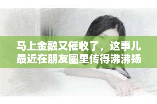 马上金融又催收了，这事儿最近在朋友圈里传得沸沸扬扬。说实话，我也有点好奇，这马上金融到底是怎么回事？催收又是怎么一回事？今天，我就来跟大家聊聊这个话题。