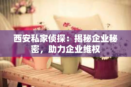 西安私家侦探：揭秘企业秘密，助力企业维权