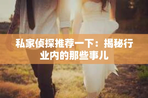私家侦探推荐一下：揭秘行业内的那些事儿