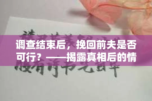 调查结束后，挽回前夫是否可行？——揭露真相后的情感疗愈与人生决策